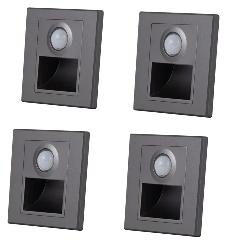 Détecteur de mouvement PIR avec capteur de lumière, lampe LED murale encastrée pour escalier et chambre à coucher, veilleuse LED, AC 110 V-220 V 18