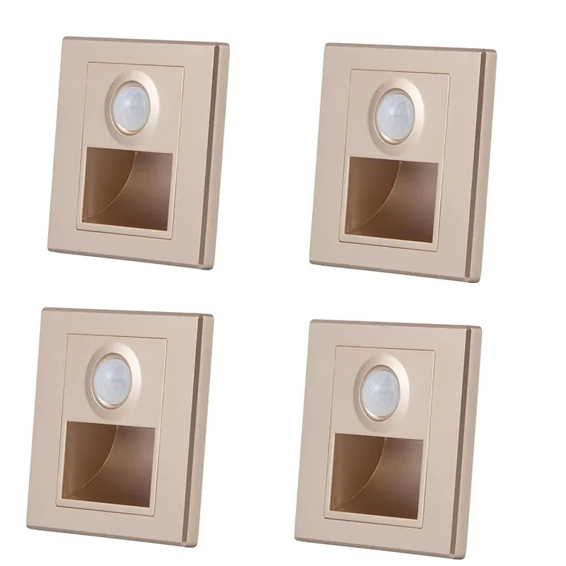 Détecteur de mouvement PIR avec capteur de lumière, lampe LED murale encastrée pour escalier et chambre à coucher, veilleuse LED, AC 110 V-220 V 15