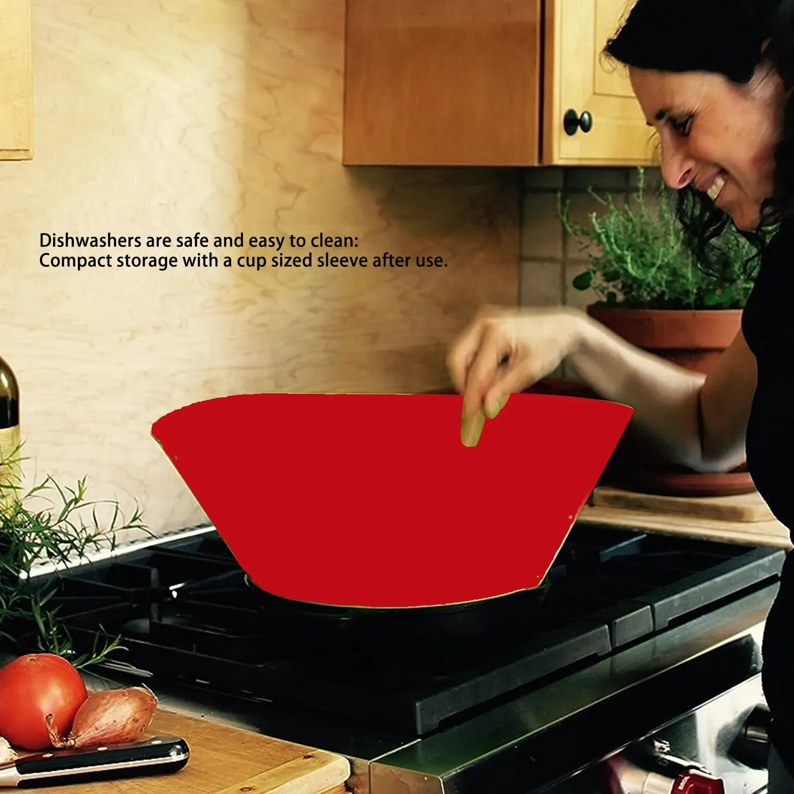 Protection anti-éclaboussures en silicone rouge pour poêle à frire réglable, accessoire mural de cuisine