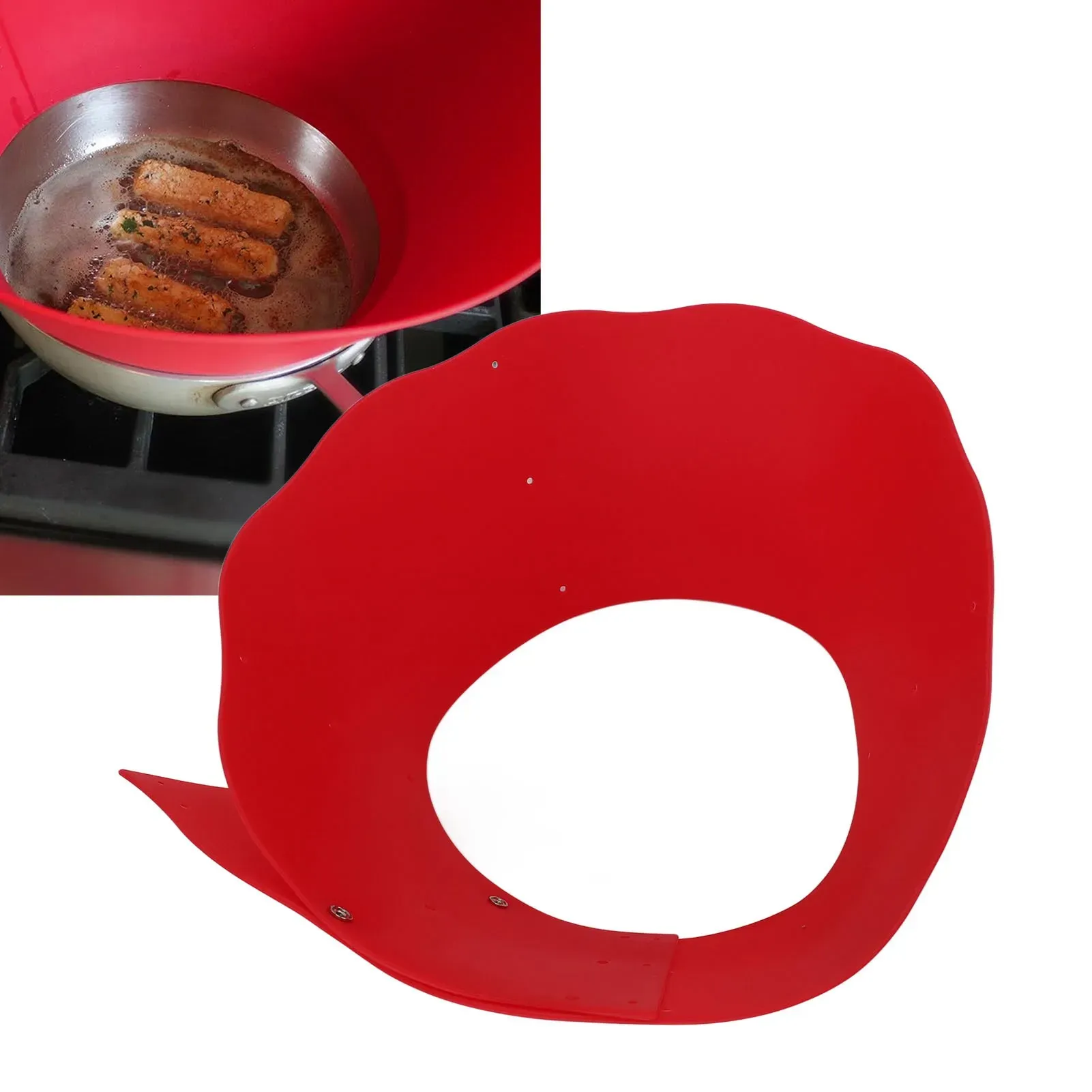 Protection anti-éclaboussures en silicone rouge pour poêle à frire réglable, accessoire mural de cuisine 3