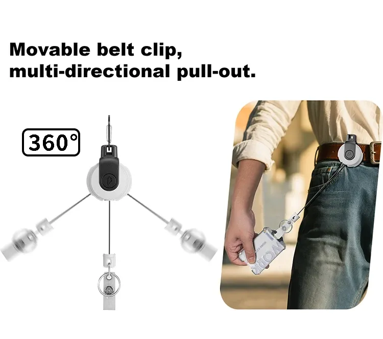 Porte-clés rétractable accroché à un gilet