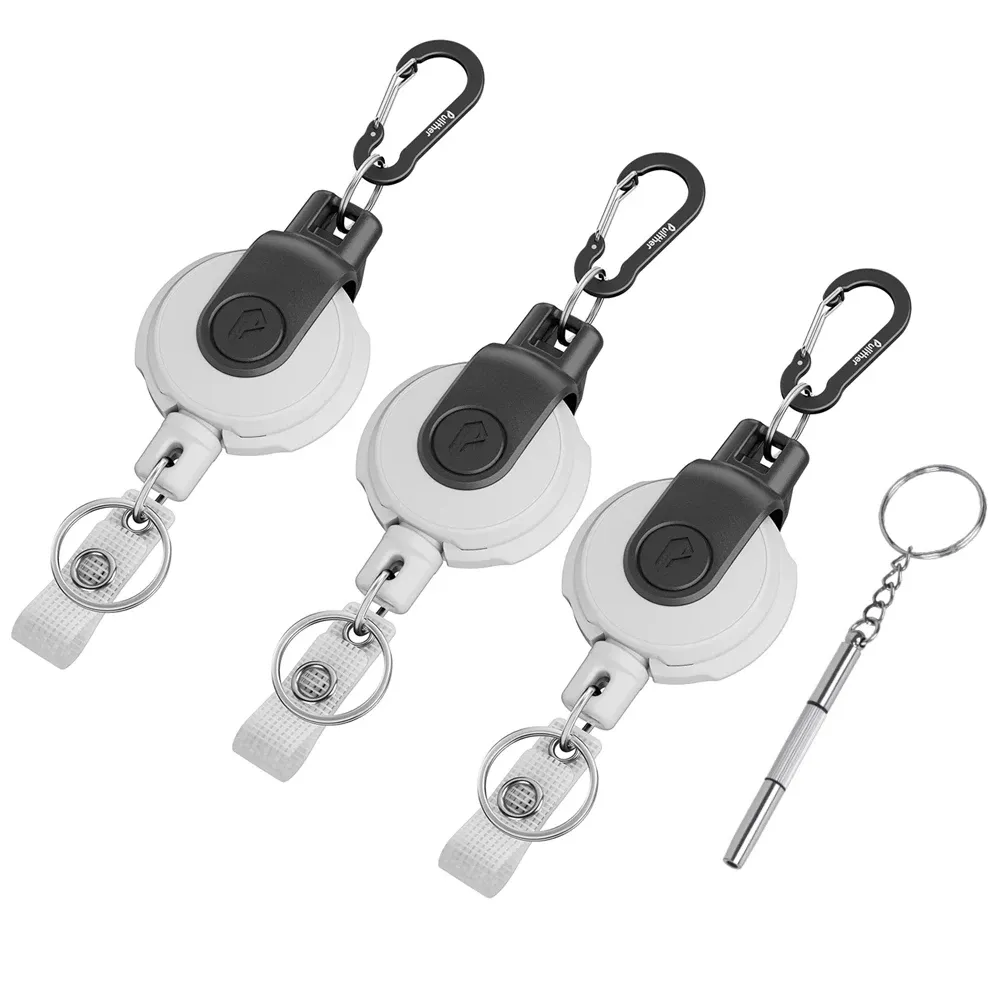 Porte-clés rétractable à enrouleur avec mousqueton à relâche rapide, équipement d'extérieur et de camping 9