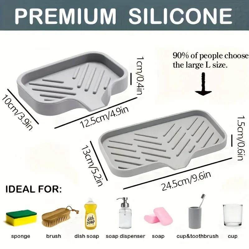 Éponge en silicone pour évier de cuisine, tampon de vidange pour évier, seau en polymères de séchage des éclaboussures, rangement supérieur 2
