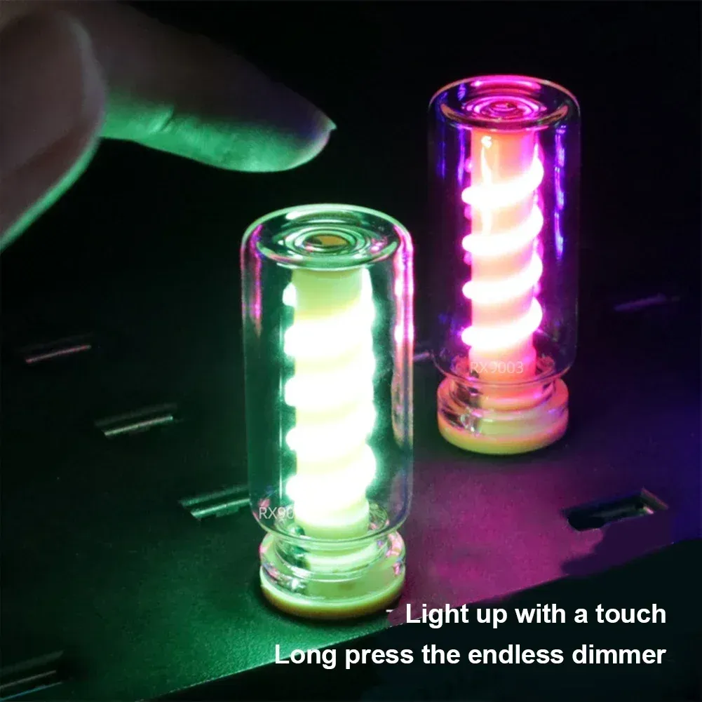 Ampoule LED rétro à filament spirale, USB 5 V, variable tactile, 1 W, veilleuse décorative pour voiture et camping 1