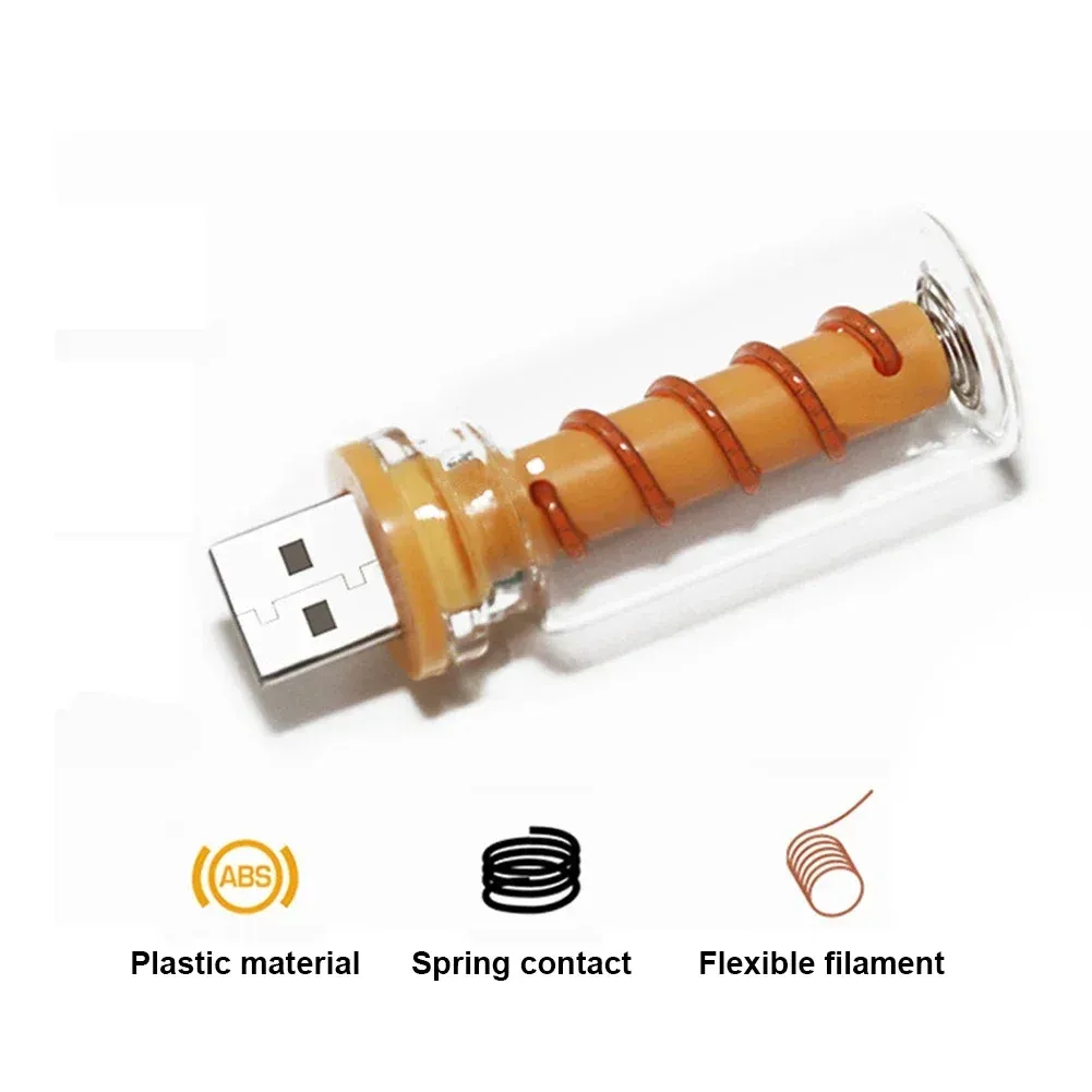 Ampoule LED rétro à filament spirale, USB 5 V, variable tactile, 1 W, veilleuse décorative pour voiture et camping 3