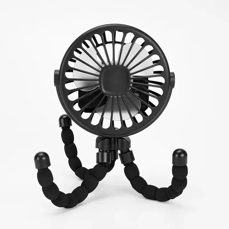 Ventilateur portable sur trépied à rotation 360°, silencieux, pour poussette, rechargeable par USB, idéal en extérieur 9