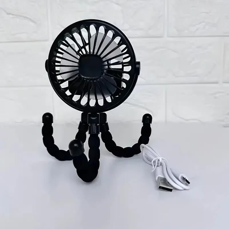 Ventilateur portable sur trépied à rotation 360°, silencieux, pour poussette, rechargeable par USB, idéal en extérieur 8