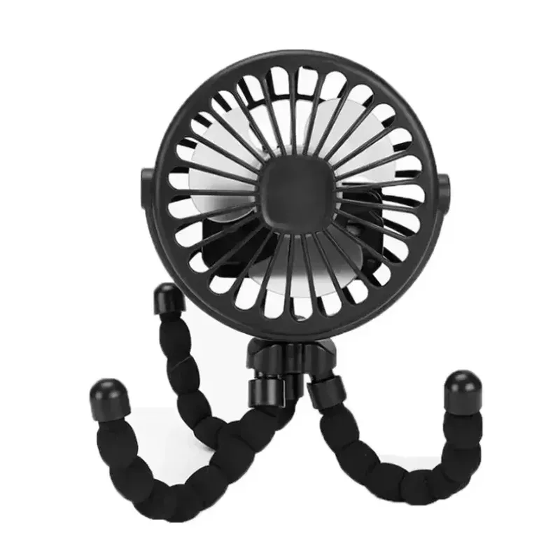 Ventilateur portable sur trépied à rotation 360°, silencieux, pour poussette, rechargeable par USB, idéal en extérieur 12