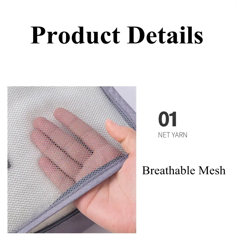 Détail des pochettes de rangement pour bagages