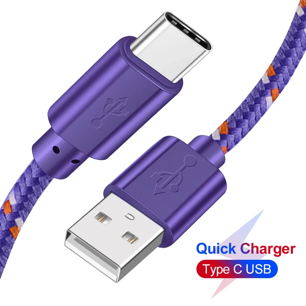 Câble USB Type-C en nylon tressé OLAF, détail de la gaine