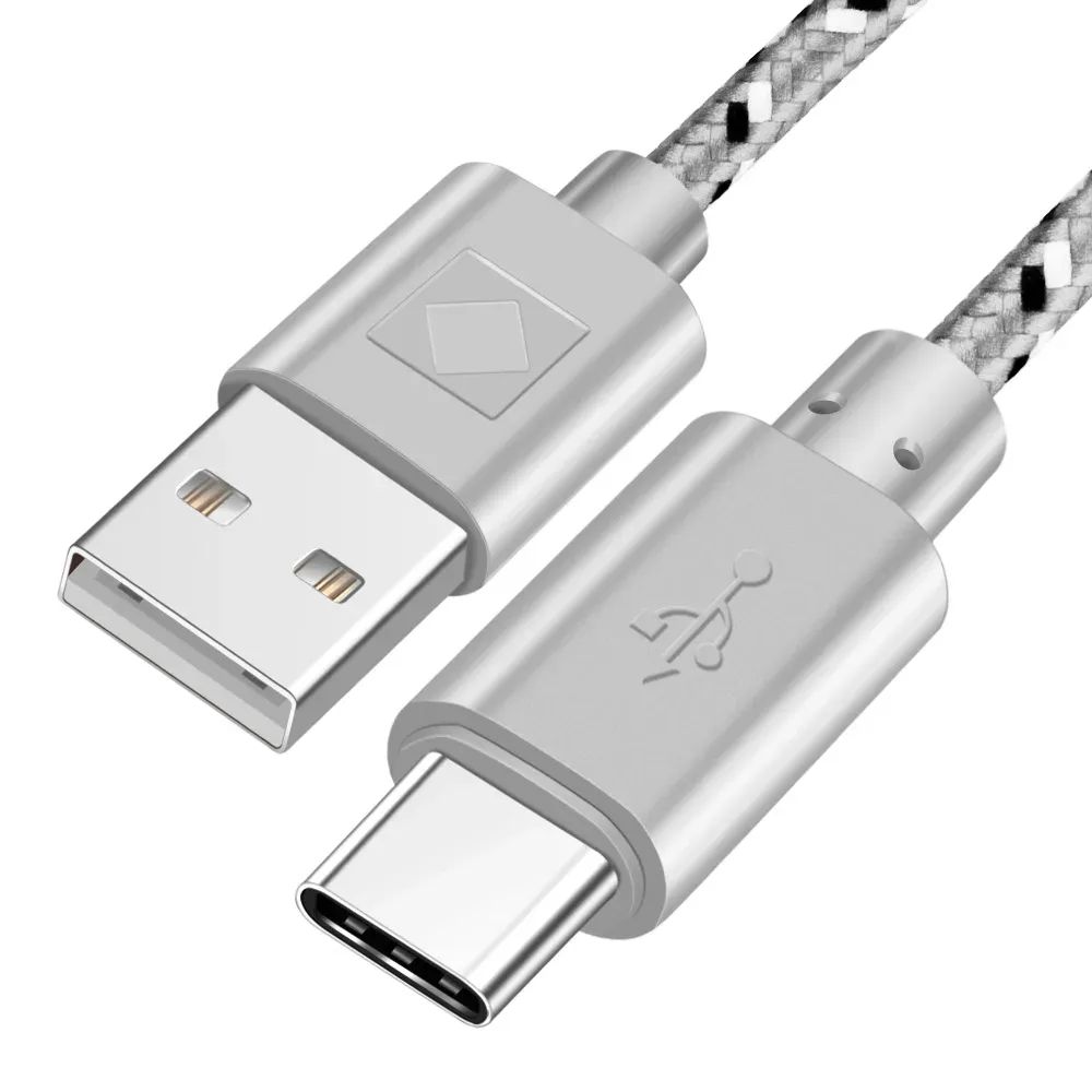 OLAF - Câble USB type C en nylon tressé, 1 m, 2 m, 3 m, à charge rapide et transfert de données, compatible Samsung S9, S10, Xiaomi Mi 9, Mi 8 et Huawei 7