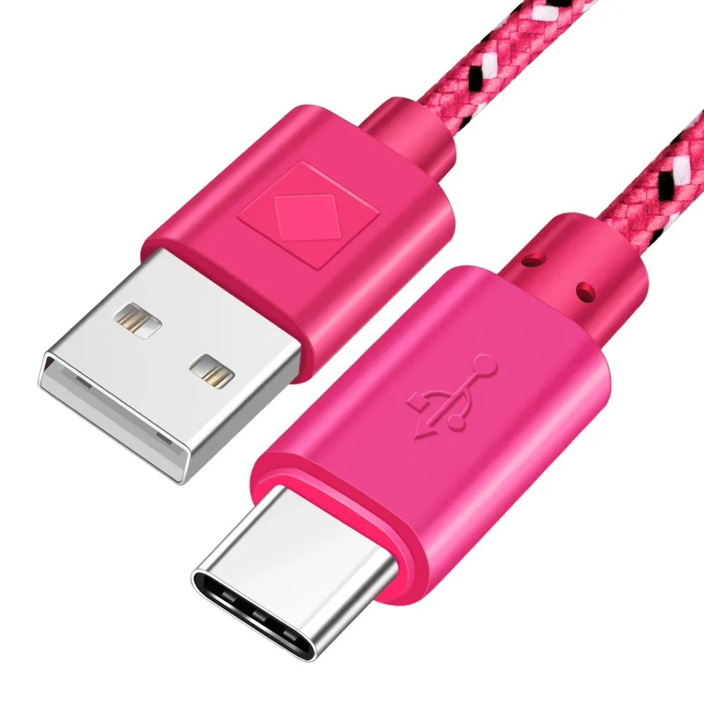 OLAF - Câble USB type C en nylon tressé, 1 m, 2 m, 3 m, à charge rapide et transfert de données, compatible Samsung S9, S10, Xiaomi Mi 9, Mi 8 et Huawei 11