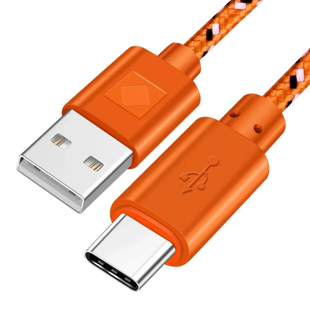 OLAF - Câble USB type C en nylon tressé, 1 m, 2 m, 3 m, à charge rapide et transfert de données, compatible Samsung S9, S10, Xiaomi Mi 9, Mi 8 et Huawei 13