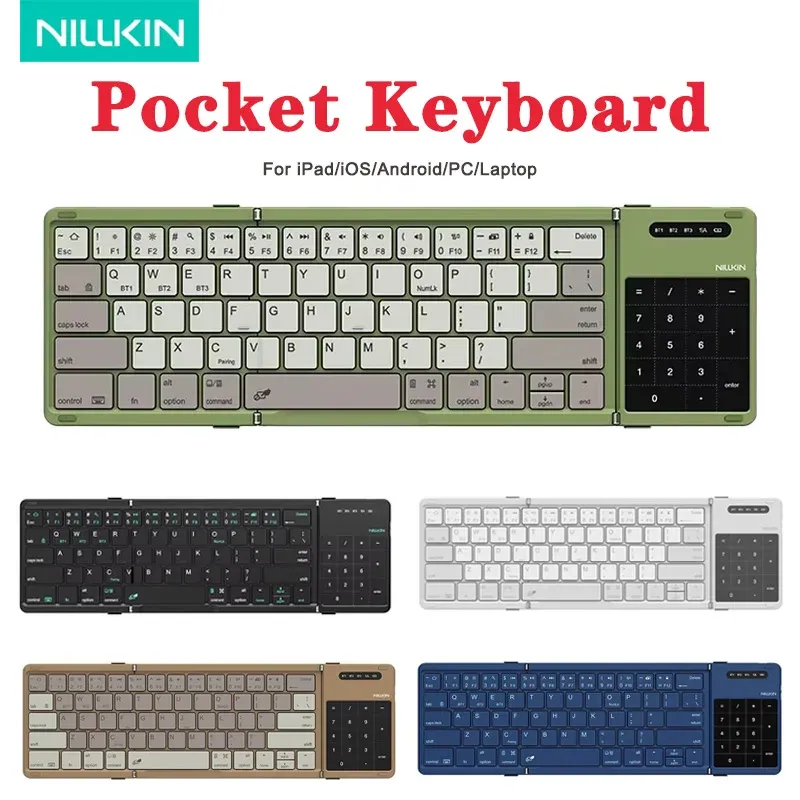 Clavier Bluetooth pliable NILLKIN Cube avec pavé tactile, compatible iPad, iOS, Android, PC et ordinateur portable