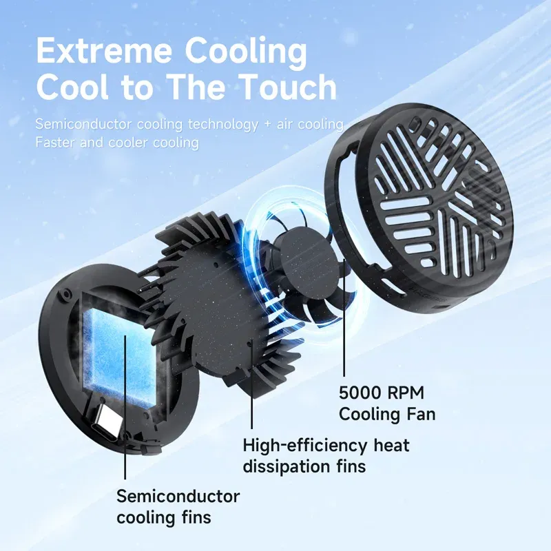 Ventilateur magnétique de refroidissement universel Hagibis pour téléphone portable, radiateur portable pour iPhone 17 Pro, idéal pour le gaming et le streaming 2