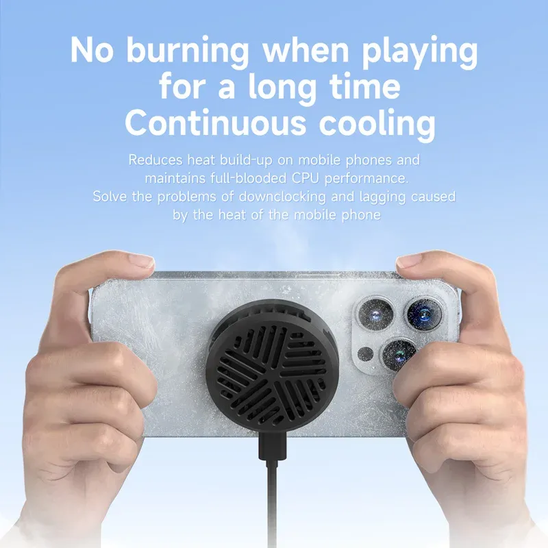 Ventilateur magnétique de refroidissement universel Hagibis pour téléphone portable, radiateur portable pour iPhone 17 Pro, idéal pour le gaming et le streaming 3