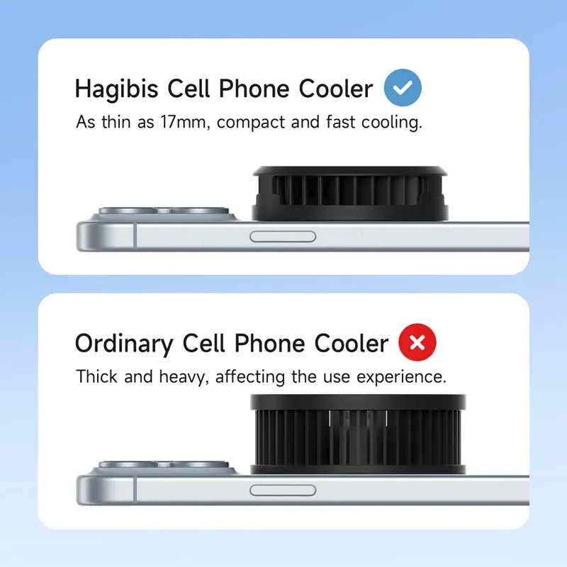 Ventilateur magnétique de refroidissement universel Hagibis pour téléphone portable, radiateur portable pour iPhone 17 Pro, idéal pour le gaming et le streaming 5