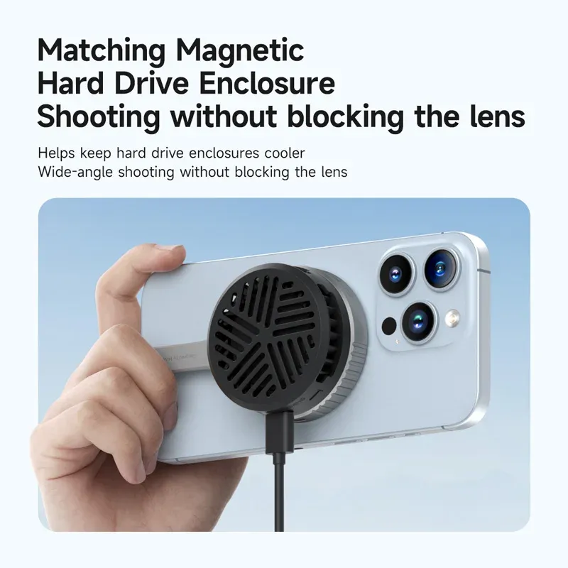 Ventilateur magnétique de refroidissement universel Hagibis pour téléphone portable, radiateur portable pour iPhone 17 Pro, idéal pour le gaming et le streaming 6