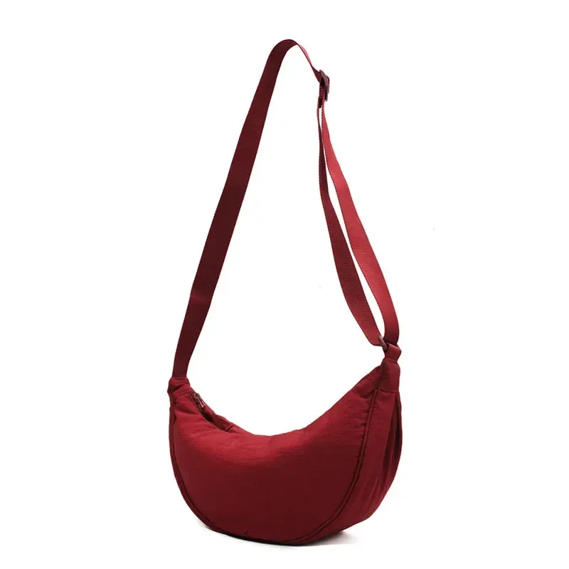 Sac à bandoulière Hobo en nylon décontracté pour femme, forme demi-lune 13