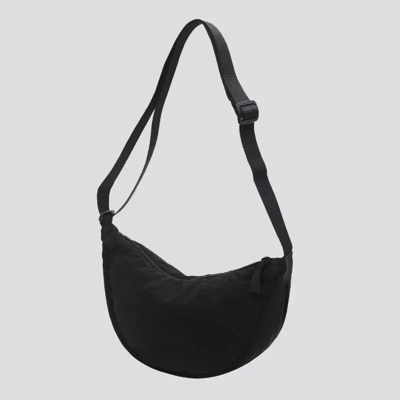 Sac à bandoulière Hobo en nylon décontracté pour femme, forme demi-lune 11