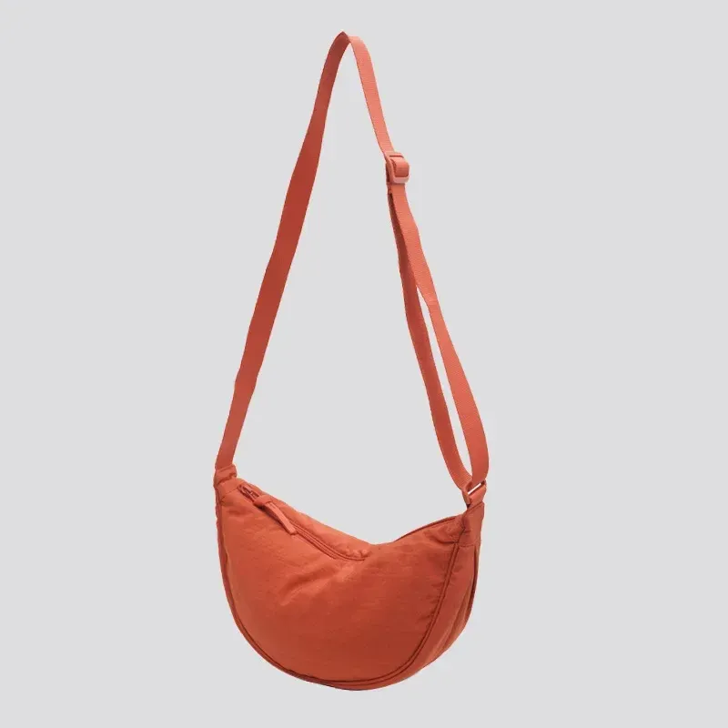 Sac à bandoulière Hobo en nylon décontracté pour femme, forme demi-lune 12