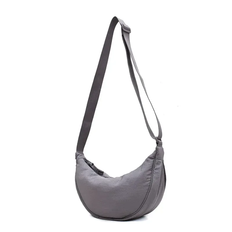 Sac à bandoulière Hobo en nylon décontracté pour femme, forme demi-lune 8