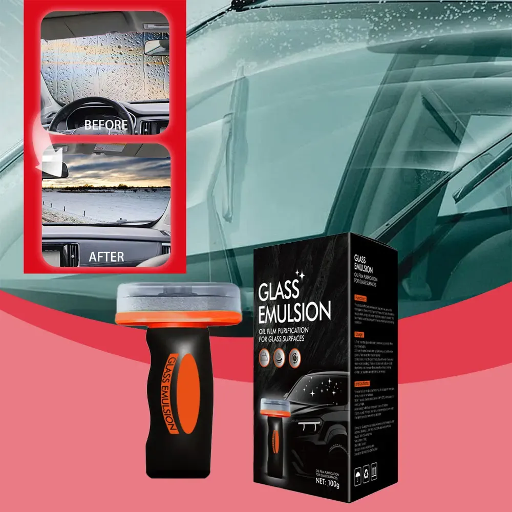Nettoyeur portable pour vitres de voiture, élimine les films d'émulsion et d'huile, pour pare-brise avant, latéraux, arrière et rétroviseurs 3