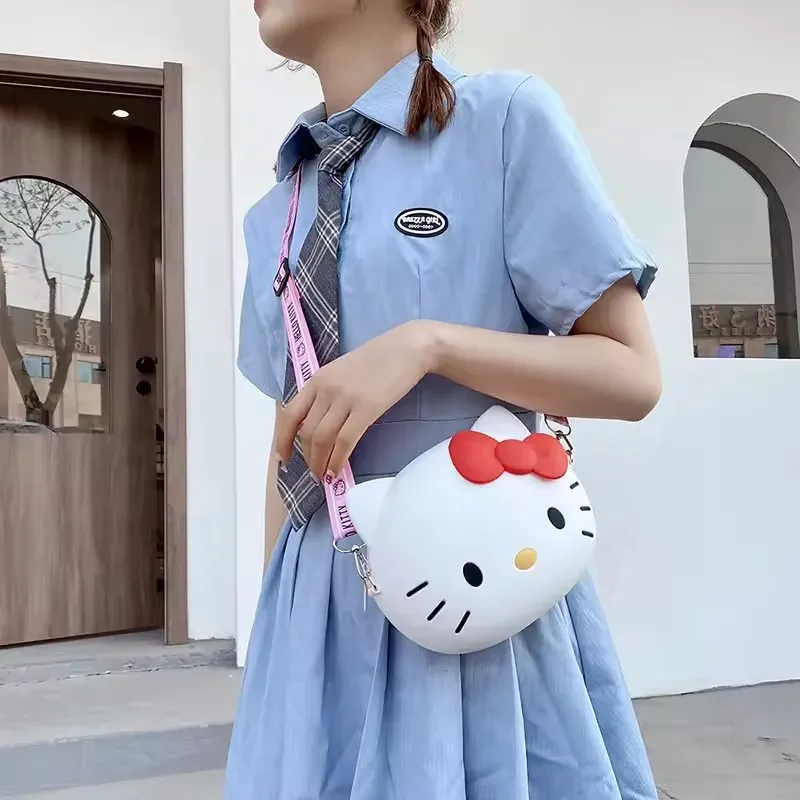 Sac à bandoulière 3D Hello Kitty pour femme, style Kawaii, 11 cm / 19 cm 3