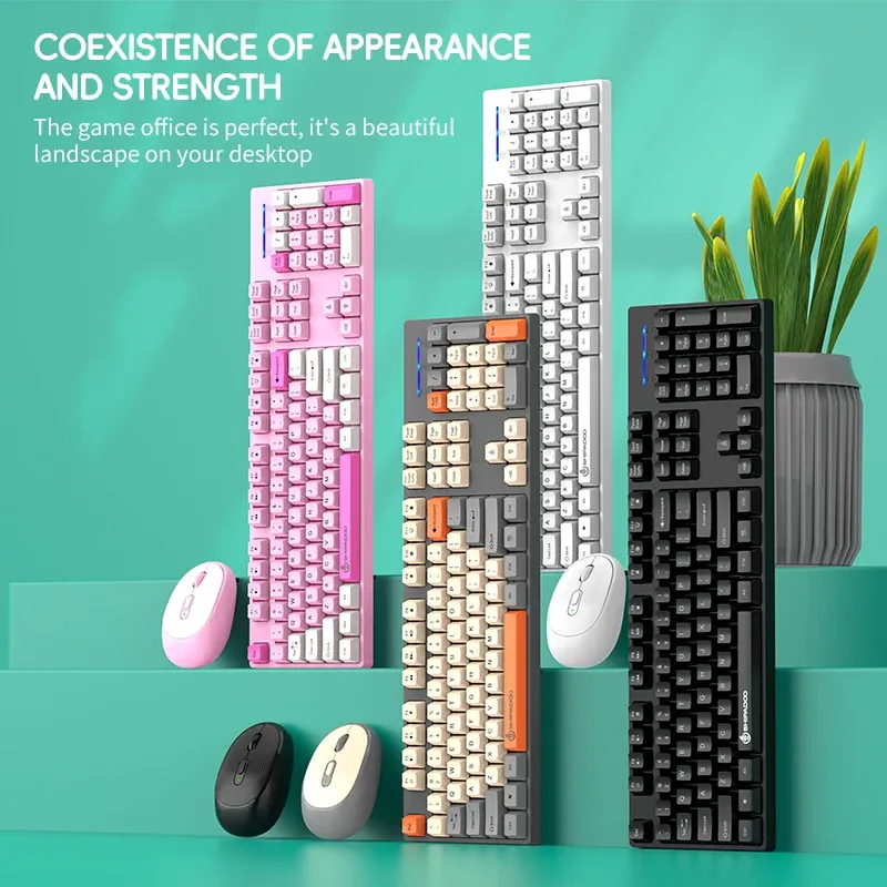 Ensemble clavier et souris sans fil Shipadoo Gaming, accessoires pour ordinateur portable, ordinateur de bureau, PC 2