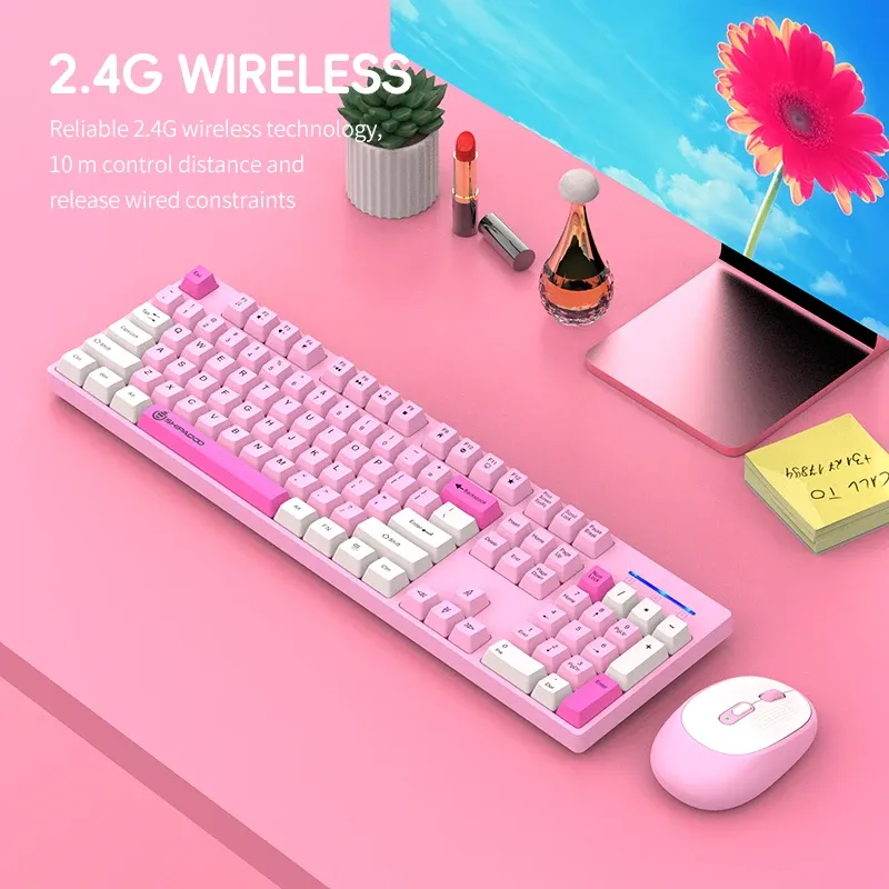 Ensemble clavier et souris sans fil Shipadoo Gaming, accessoires pour ordinateur portable, ordinateur de bureau, PC 4