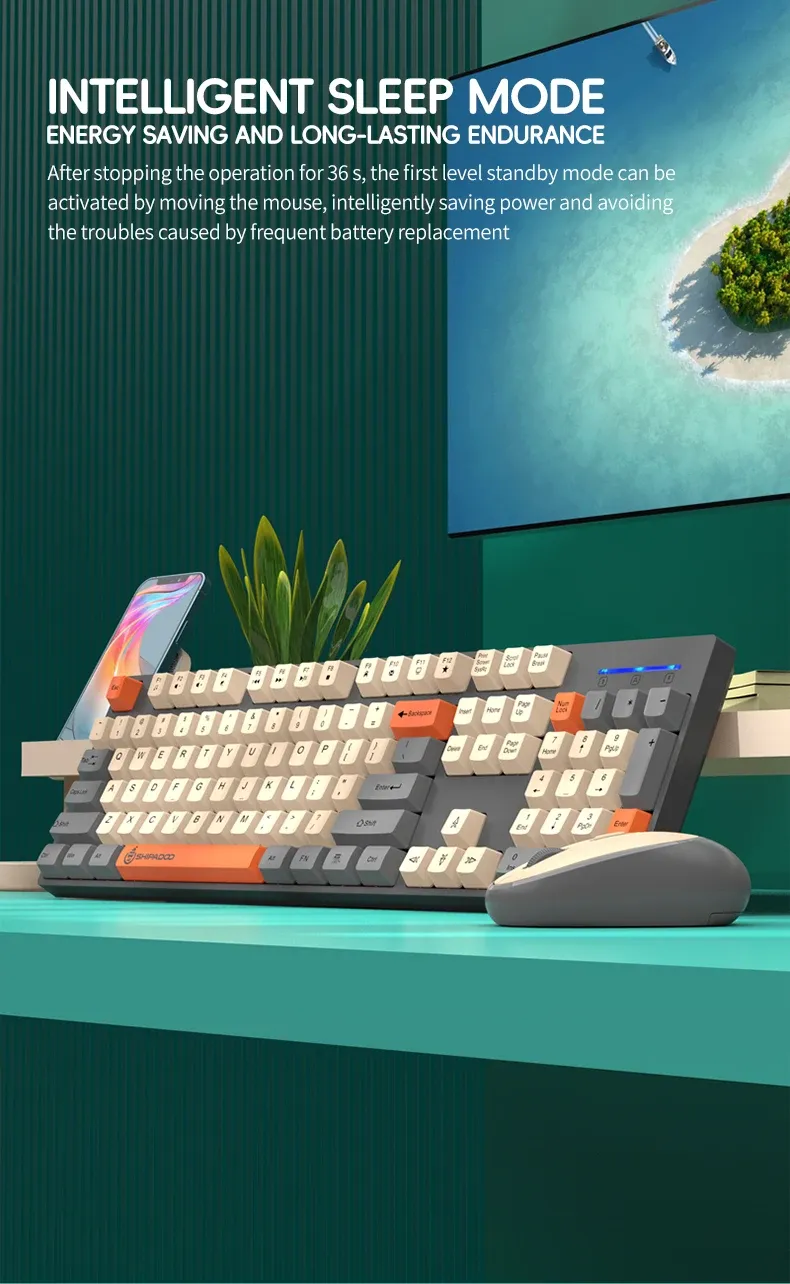 Ensemble clavier et souris Shipadoo dans un espace de travail