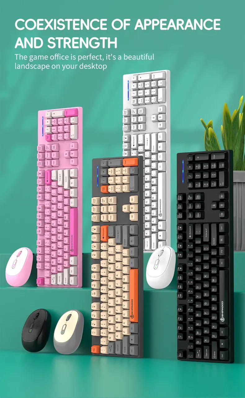 Ensemble clavier et souris sans fil Shipadoo, détail du design