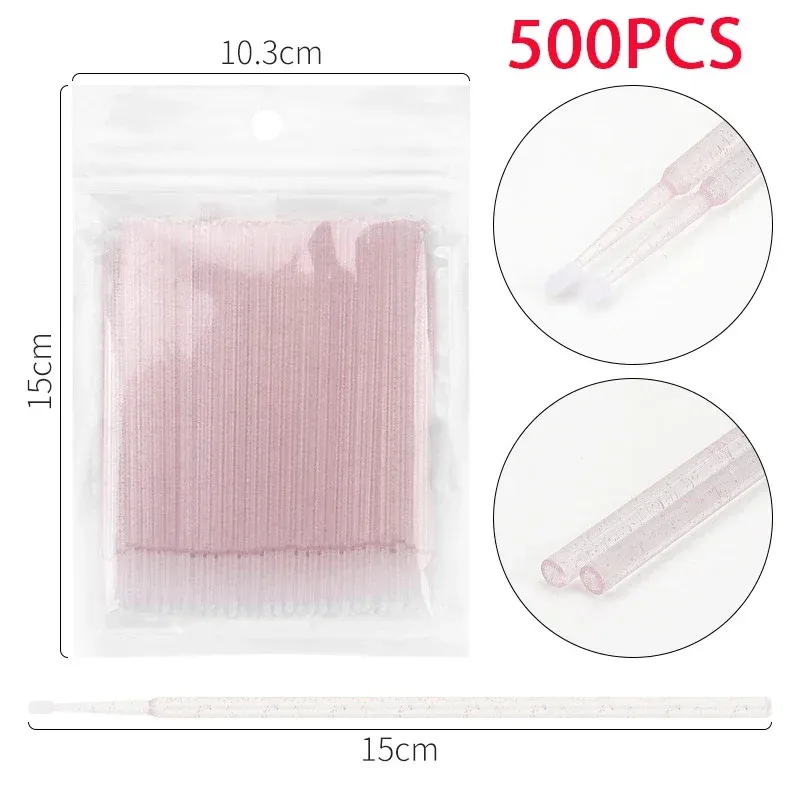 Brosse de nettoyage de cils en cristal, 500/1000 pièces, micro-brosse colorée pour maquillage et outil de démaquillage 10