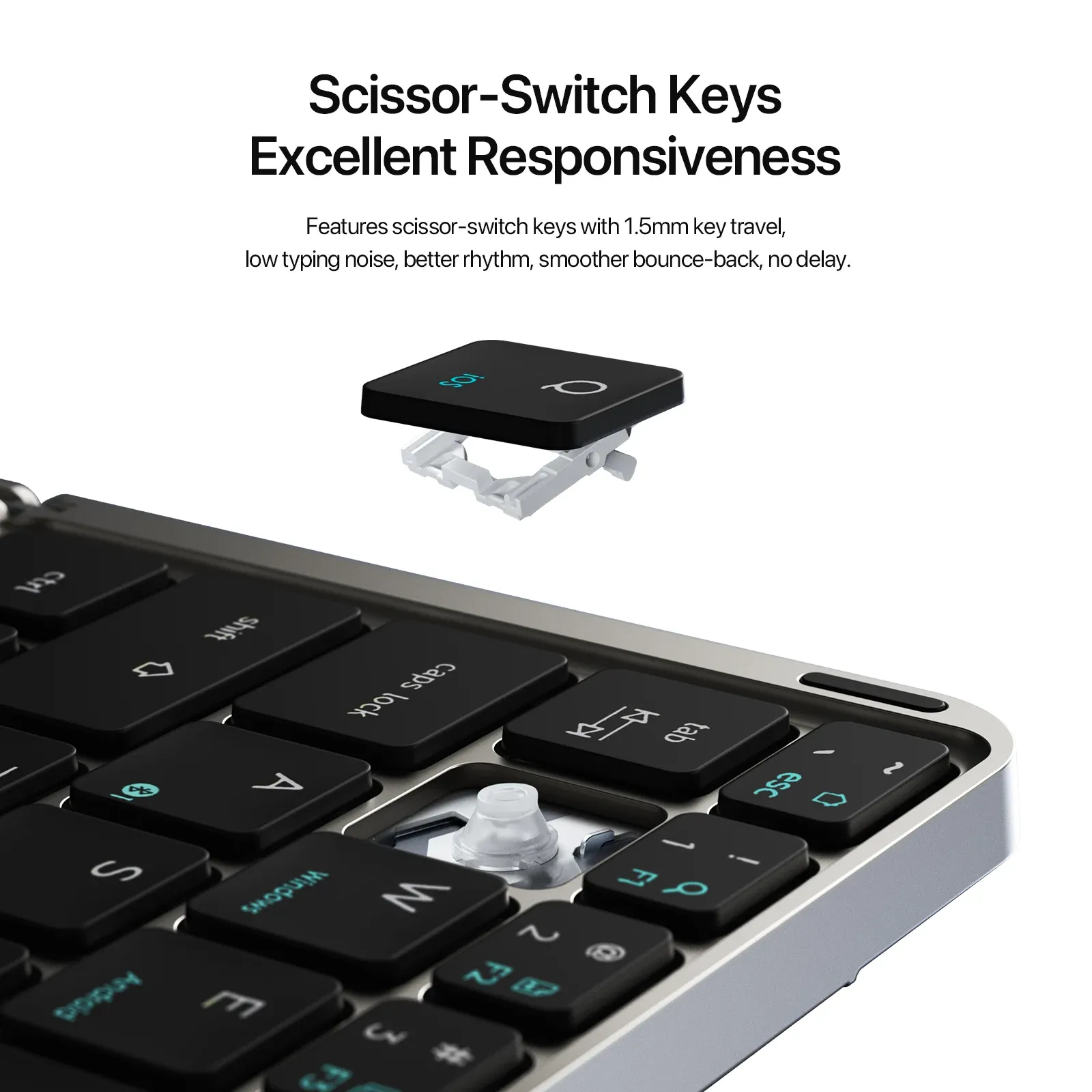 Clavier Bluetooth 5.0 pliable multifonction avec pavé tactile et support pour téléphone, tablette et PC 5