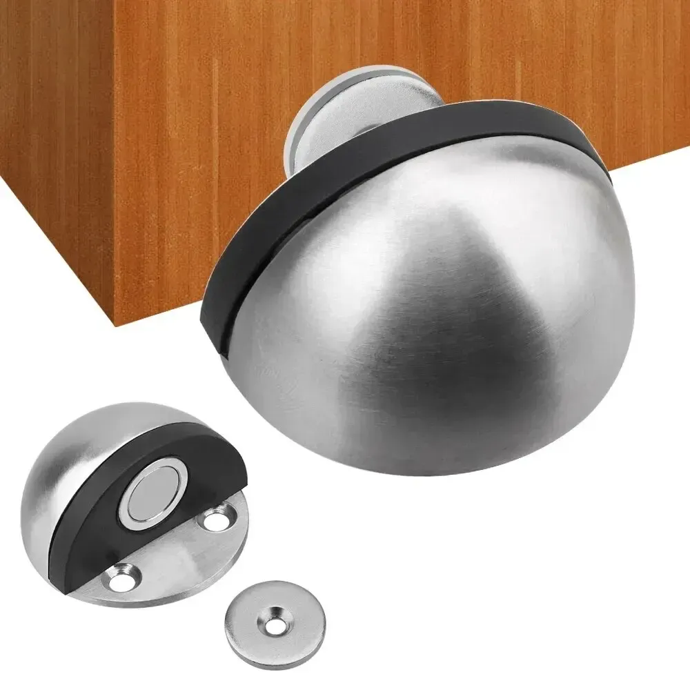 Butée de porte magnétique en acier inoxydable, butée de porte encastrée, quincaillerie de meuble, arrêt de porte, amélioration de l'habitat - Image 1