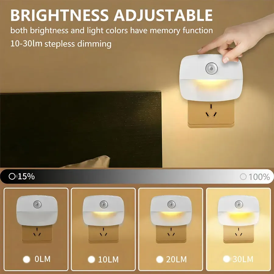 Veilleuse LED à détecteur de mouvement, prise UE/US, 3 modes, pour chambre, cuisine et couloir 4