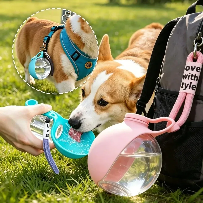 Gourde pliable pour chiens et chats avec cordon, anti-fuite et compacte, idéale pour les voyages - Image 1
