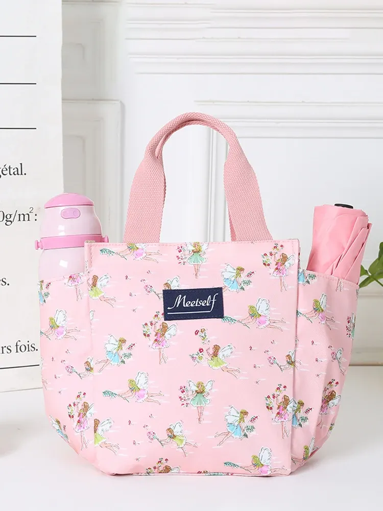Sac à déjeuner isotherme bento en toile pour bureau, sac fourre-tout à main tendance pour sortir avec du riz, format maman 2