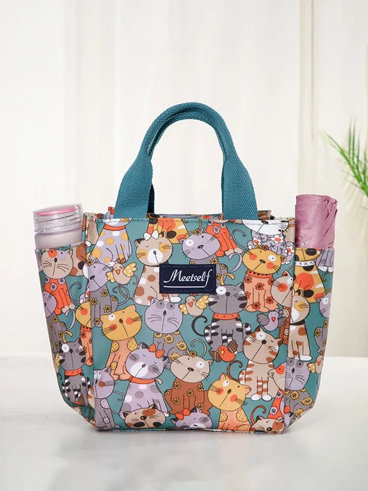 Sac à déjeuner isotherme bento en toile pour bureau, sac fourre-tout à main tendance pour sortir avec du riz, format maman 19