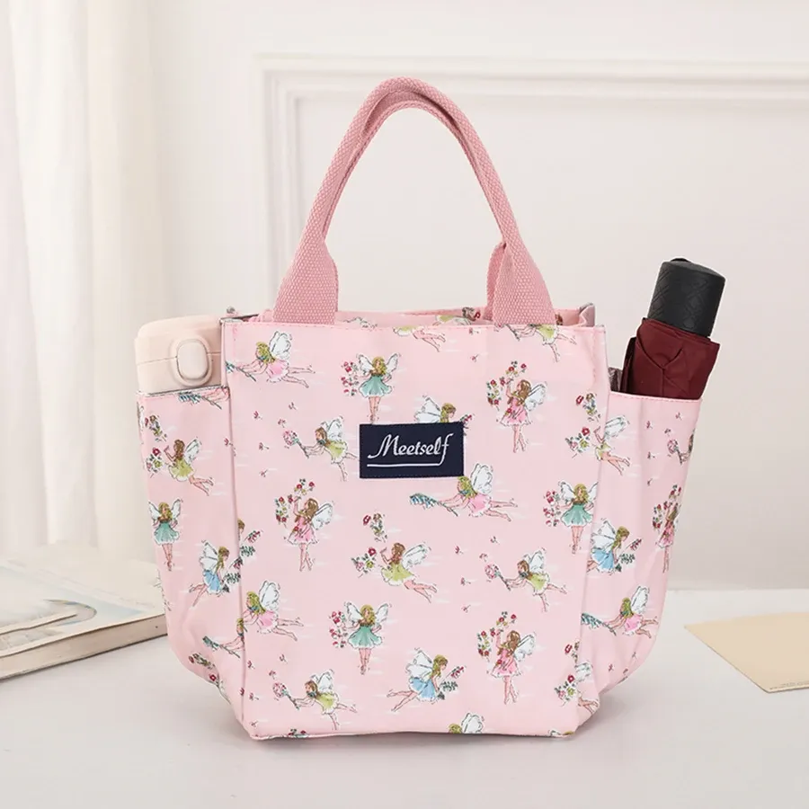 Sac à déjeuner isotherme bento en toile pour bureau, sac fourre-tout à main tendance pour sortir avec du riz, format maman 21