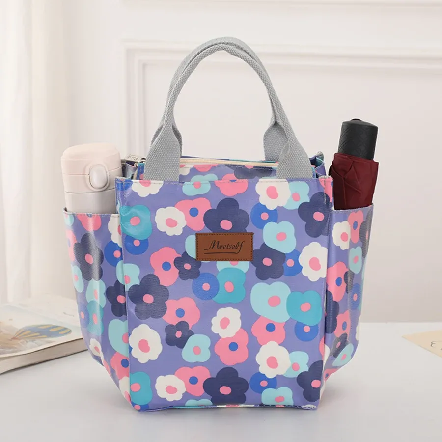 Sac à déjeuner isotherme bento en toile pour bureau, sac fourre-tout à main tendance pour sortir avec du riz, format maman 22