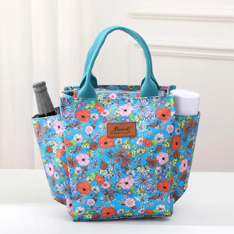 Sac à déjeuner isotherme bento en toile pour bureau, sac fourre-tout à main tendance pour sortir avec du riz, format maman 14
