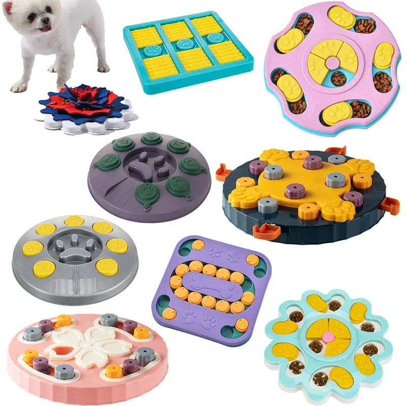 Jouet puzzle interactif pour chiens et chats avec mangeoire lente antidérapante et stimulation mentale - Image 1