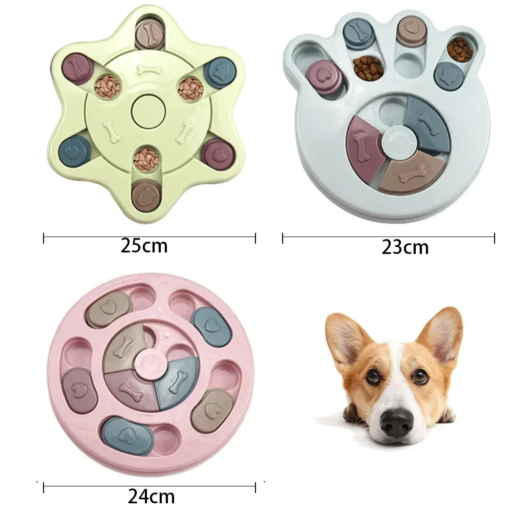 Jouet puzzle interactif pour chiens et chats avec mangeoire lente antidérapante et stimulation mentale 2