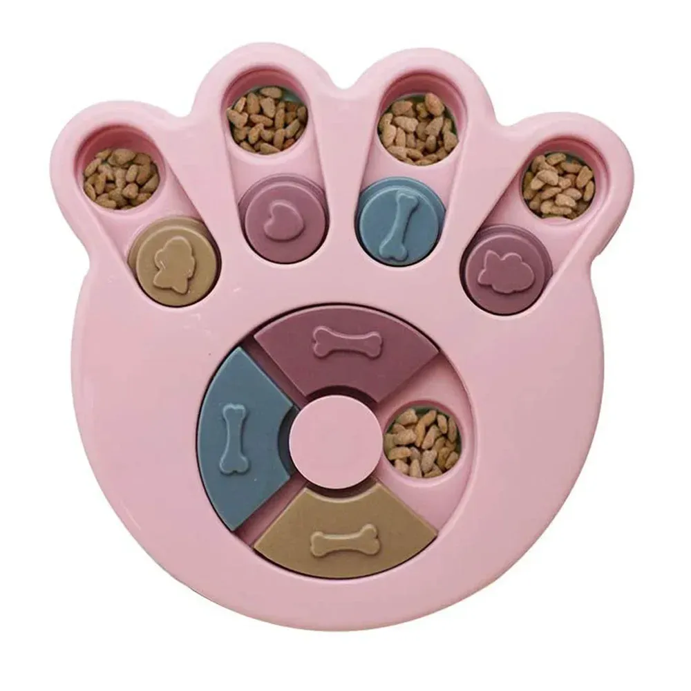 Jouet puzzle interactif pour chiens et chats avec mangeoire lente antidérapante et stimulation mentale 9