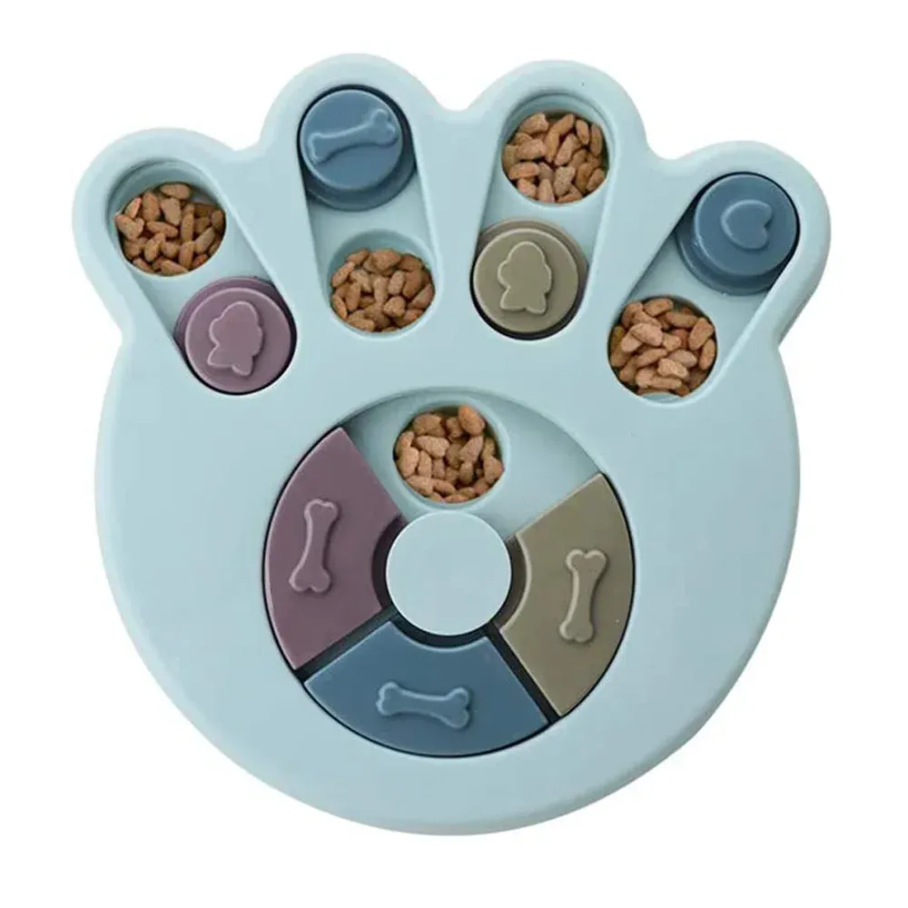 Jouet puzzle interactif pour chiens et chats avec mangeoire lente antidérapante et stimulation mentale 8