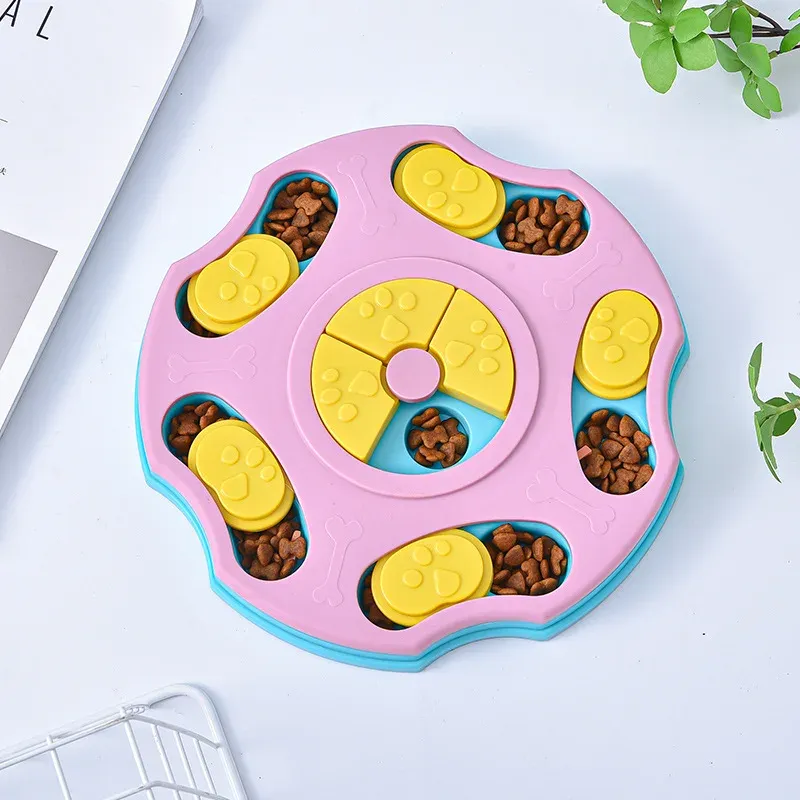 Jouet puzzle interactif pour chiens et chats avec mangeoire lente antidérapante et stimulation mentale 11