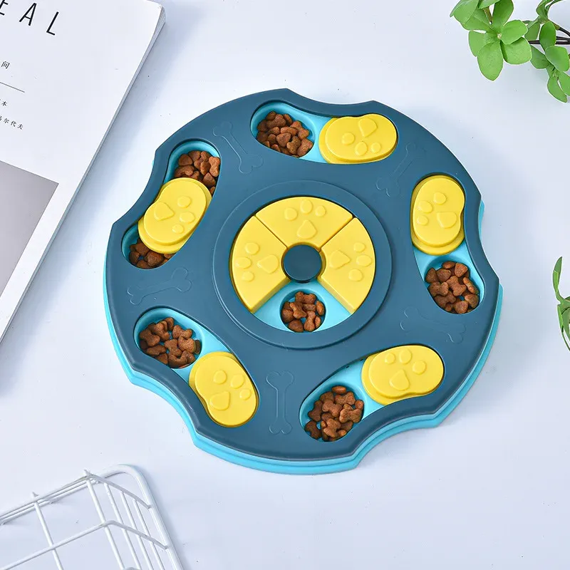 Jouet puzzle interactif pour chiens et chats avec mangeoire lente antidérapante et stimulation mentale 10