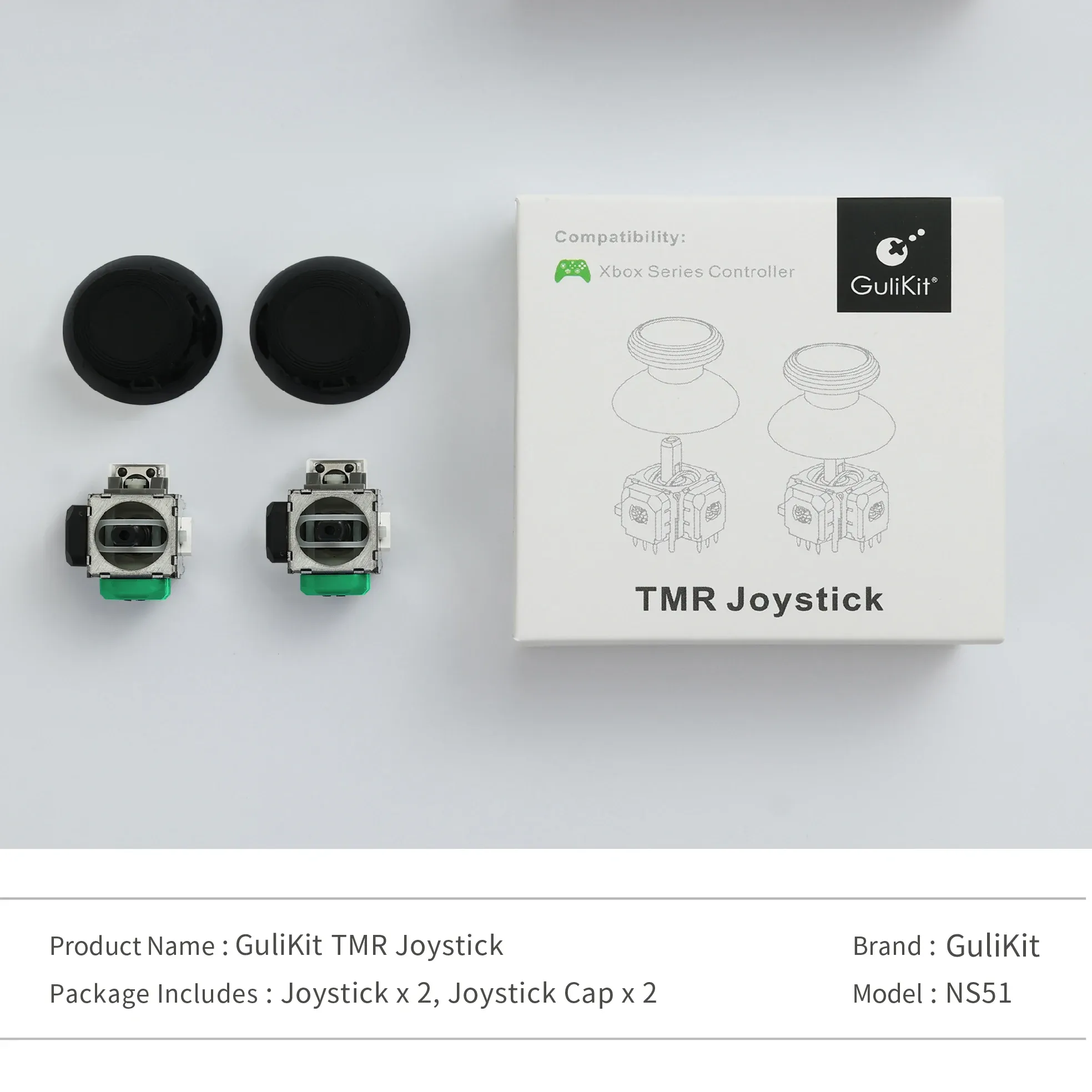 Manette GuliKit TMR avec capuchons de joystick pour PS4, PS5, manette PS5 Edge, Switch Pro, Xbox Series, accessoires de réparation 5