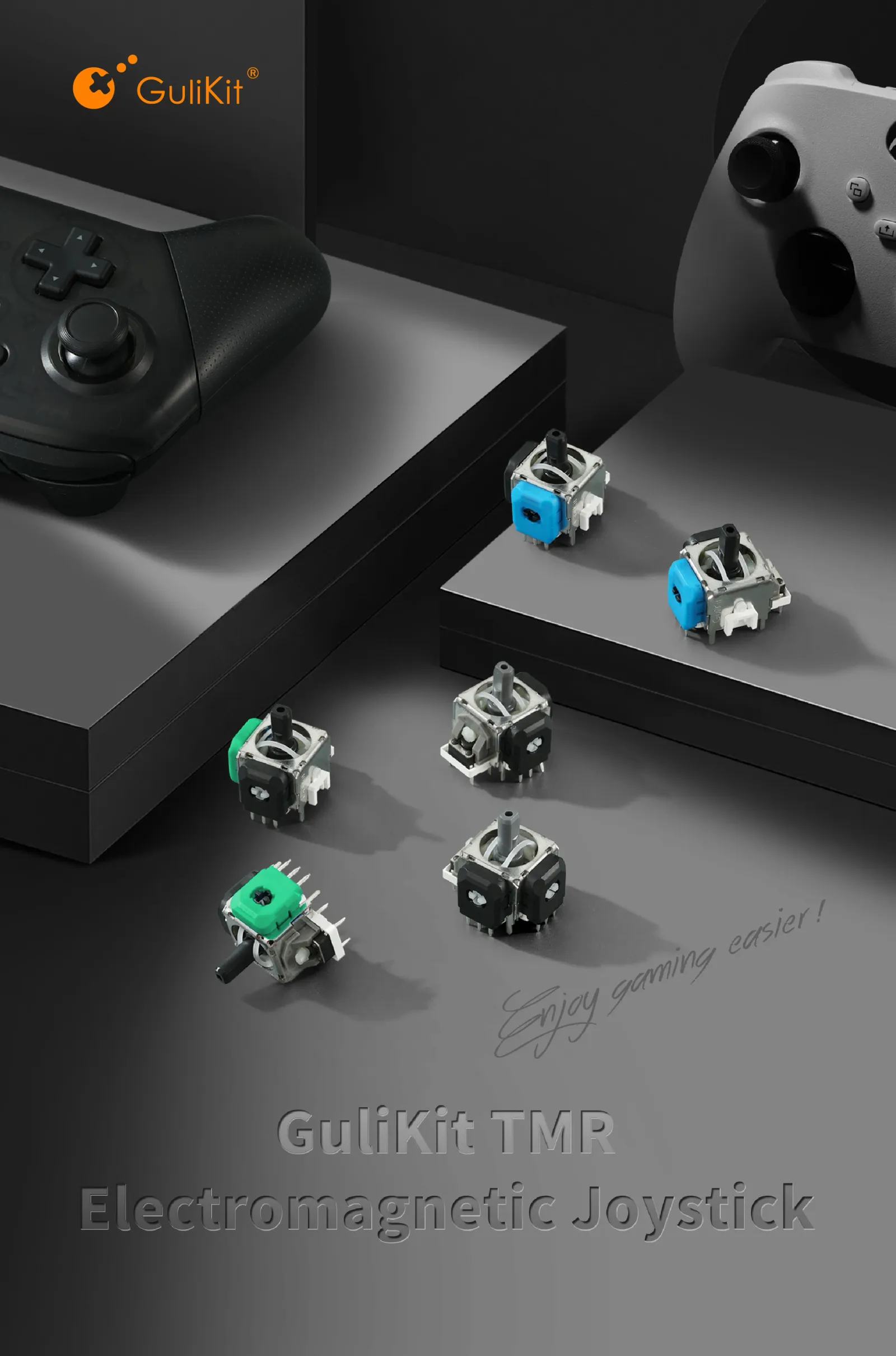 Joystick électromagnétique GuliKit TMR, vue détaillée